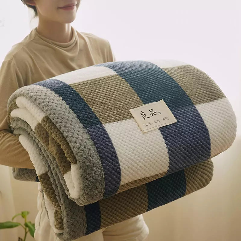 KINOKAWA PLAID PLUSH BLANKET