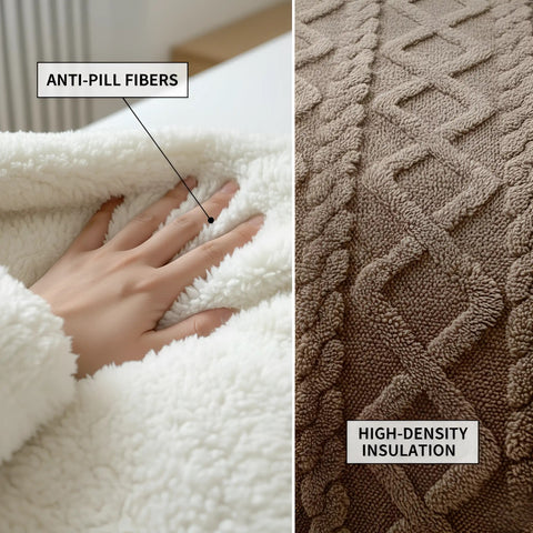 Sherpa Fleece Throw Blanket