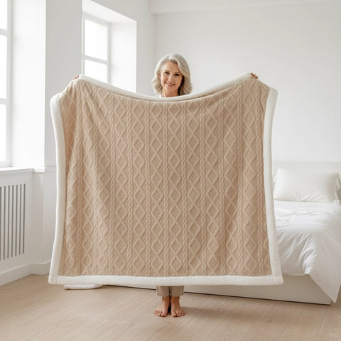 Sherpa Fleece Throw Blanket