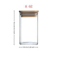 Measurement diagram of 240ml spice jar with bamboo lid and cylindrical glass body.


