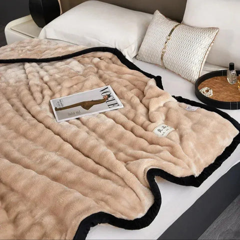 Kyoto Rabbit Plush Blanket - Warm Winter Throw