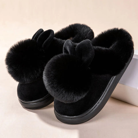 Women's Bunny Slippers - Cozy Plush Winter Warmth