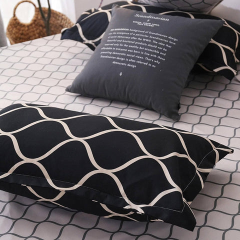 Super Soft Reversible Duvet Cover with Geometric Print – Cozy 3pc Bedding Set

