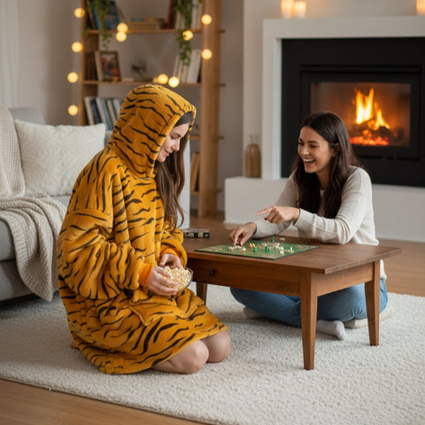 Animal Print Hooded Blanket