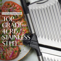 Close-up of sharp 4CR15 stainless steel mandoline blades
