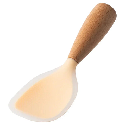 Silicone Wooden Handle Rice Spoon