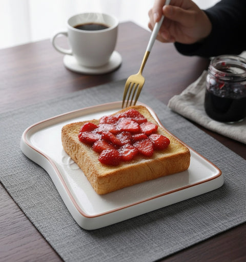 Cream Toast Porcelain Dessert Plate