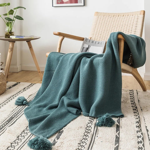 Golden Mustard Knit Throw Blanket