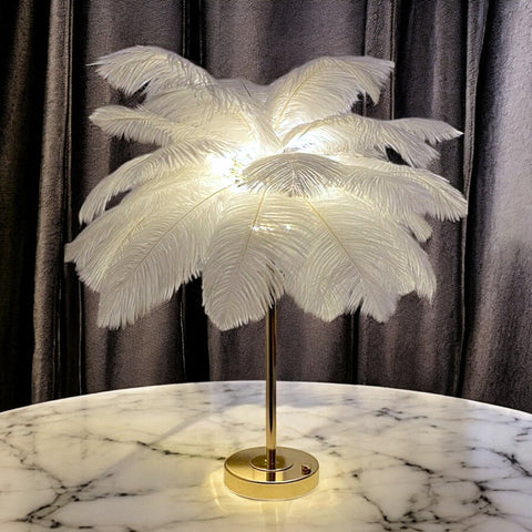 Luxury Ostrich Feather Table Lamp