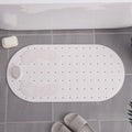 White shower mat with built-in scrubber and holes