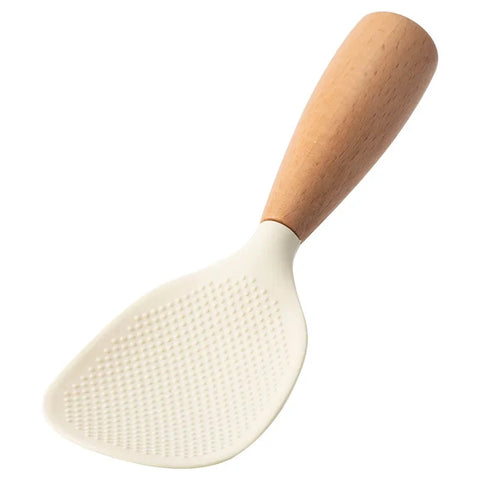 Silicone Wooden Handle Rice Spoon