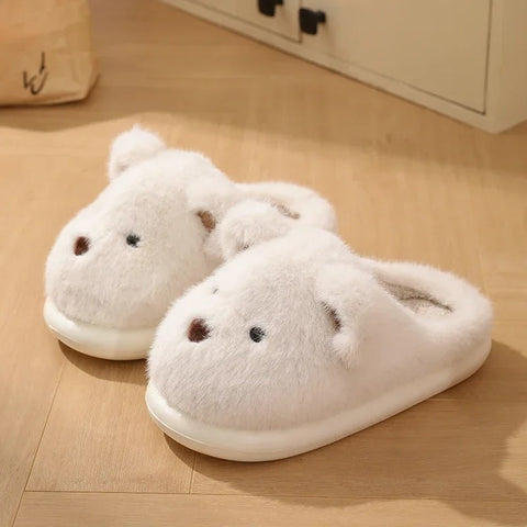 Teddy Bear Plush Slippers