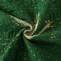 Twisted view showing texture of breathable cotton green woven blanket
