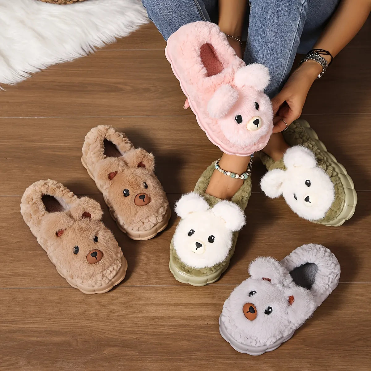 KOALA PLUSH DEEP-HEEL SLIPPERS