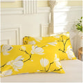 Yellow blossom pillowcases from microfiber duvet cover set – bed sheet alternative