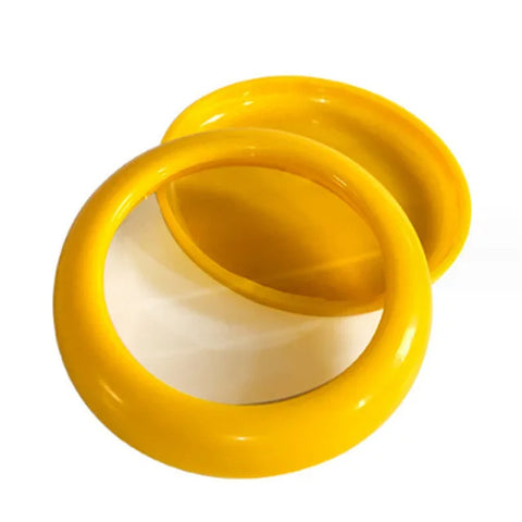 Yellow reusable pod set on kitchen counter