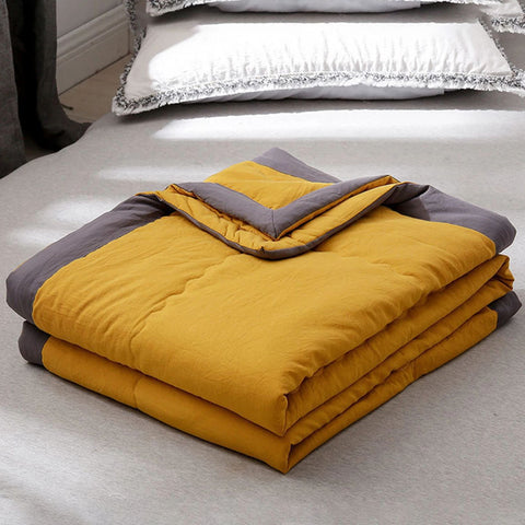 Cotton Quilt Blanket - Solid Color Bedding