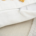 Zipper detail of Halloween tufted throw pillow cushion cover for easy washing